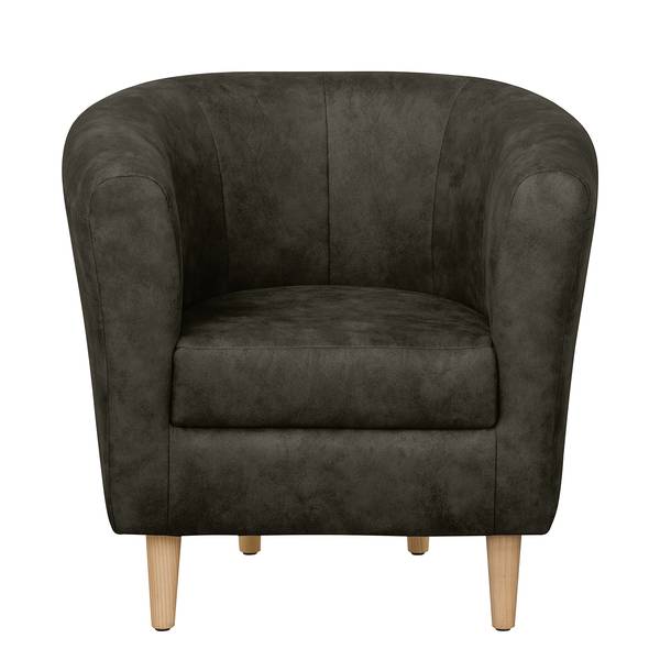 Fauteuil Casales antieke leerlook - antracietkleurig