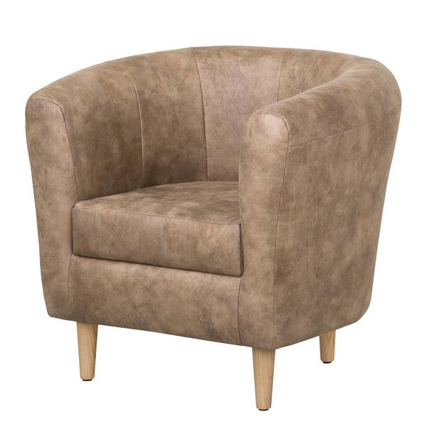 Fauteuil Casales antieke leerlook - cappuccinokleurig
