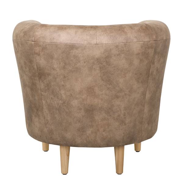 Fauteuil Casales antieke leerlook - cappuccinokleurig