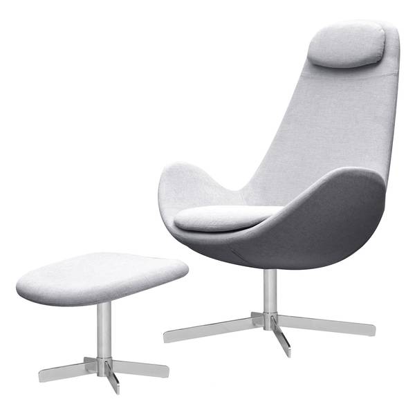 Sessel Houston I Webstoff Webstoff Saia: Hellgrau - Chrom