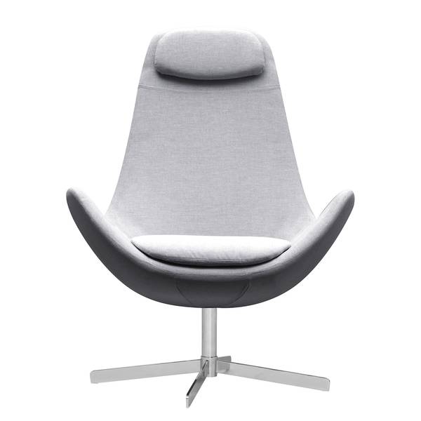 Sessel Houston I Webstoff Webstoff Saia: Hellgrau - Chrom
