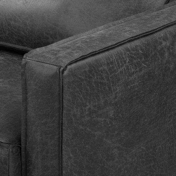 XL-fauteuil FORT DODGE antieke leerlook - microvezel Yaka: zwart