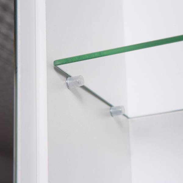 Armoire à miroir Genf III avec éclairage Blanc brillant