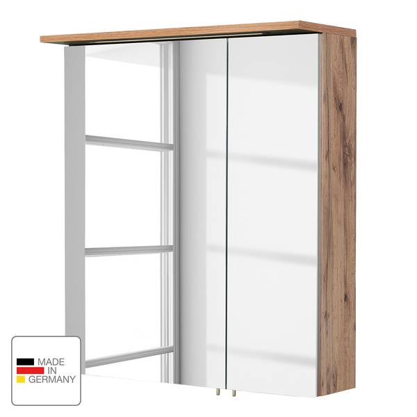 Armadietto Milan (illuminazione incl.) effetto rovere - Effetto quercia Rustico - Larghezza: 60 cm