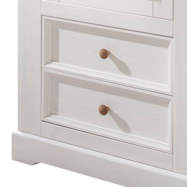 Staande vitrinekast Ummanz massief grenenhout - wit grenenhout/honingkleurig grenenhout - wit grenenhout