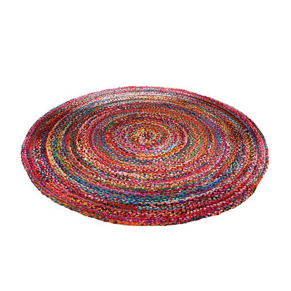Teppich Baumwolle/Polyester - Bunt - 150 cm Ø