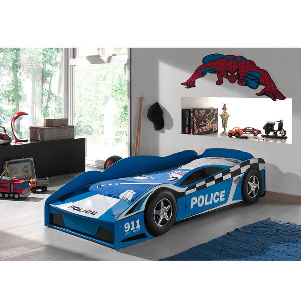 Kinderbett Police Car Blau