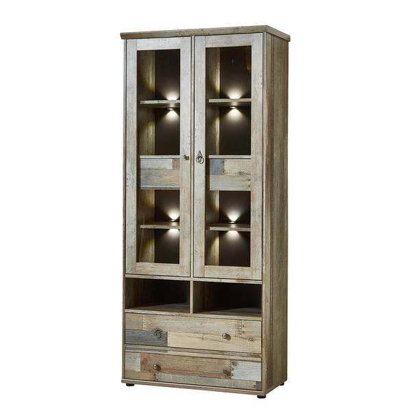 Vitrinenschrank Tapara Braun / Grau