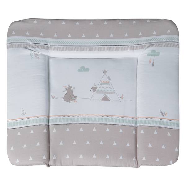 Matelas à langer Indibear Coton - Taupe / Blanc