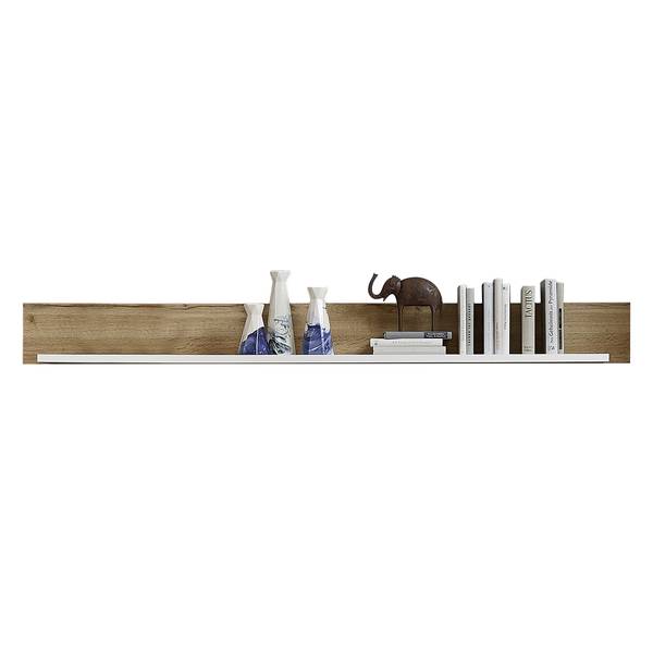 Woonwand Aulby I (5-delig) incl. verlichting - mat wit / eikenhouten look - wit