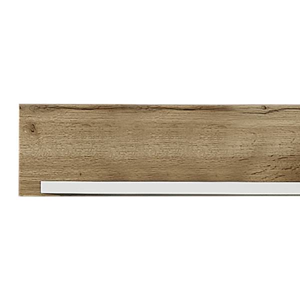 Woonwand Aulby I (5-delig) incl. verlichting - mat wit / eikenhouten look - wit