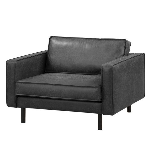 XL-fauteuil FORT DODGE antieke leerlook - microvezel Yaka: zwart