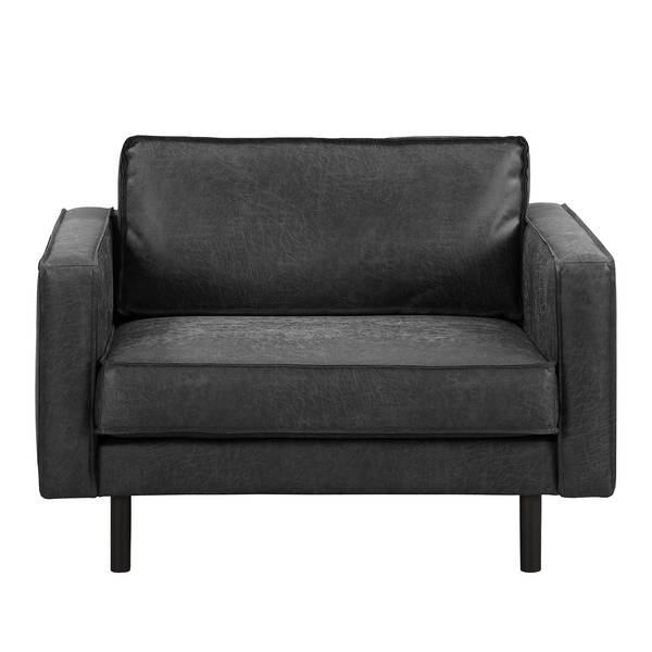 XL-fauteuil FORT DODGE antieke leerlook - microvezel Yaka: zwart