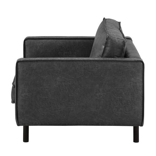 XL-fauteuil FORT DODGE antieke leerlook - microvezel Yaka: zwart