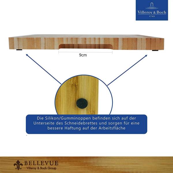 Bambus Schneidebrett Bellevue Braun - Holz teilmassiv - 26 x 2 x 40 cm