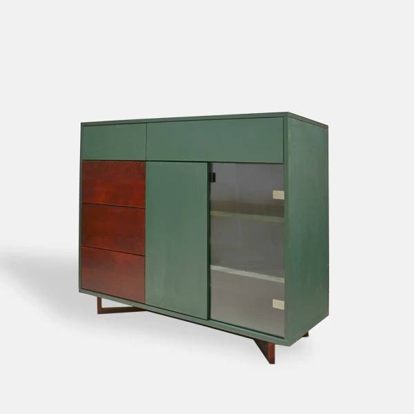Holzkommode mit laminierten Platte NORD Braun - Eiche - 120 x 95 x 45 cm