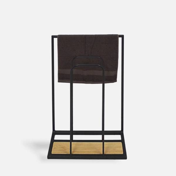 Handtuchständer aus Holz und Metall Loft Braun - Eiche - 50 x 75 x 22 cm