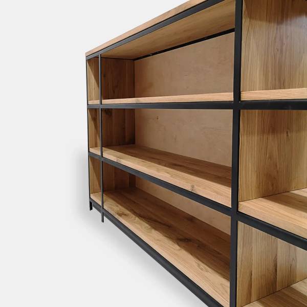 Bücherregal aus Holz und Metall HUGON Braun - Eiche - 140 x 87 x 30 cm