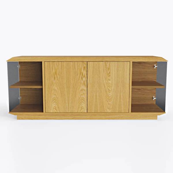 Eichen TV-Schrank zum Wohnzimmer CARMEN Braun - Eiche - 160 x 65 x 45 cm