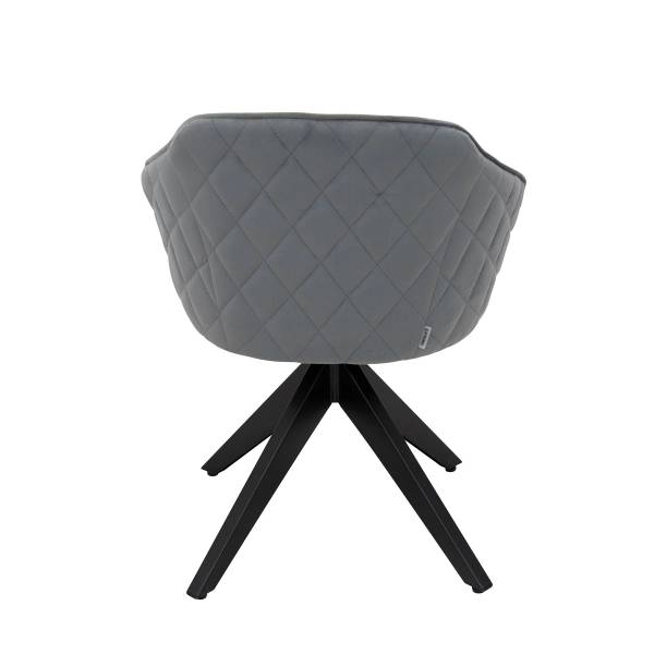 PLAYBOY Drehstuhl Amanda Grau - Samt - ABS - 61 x 80 x 57 cm