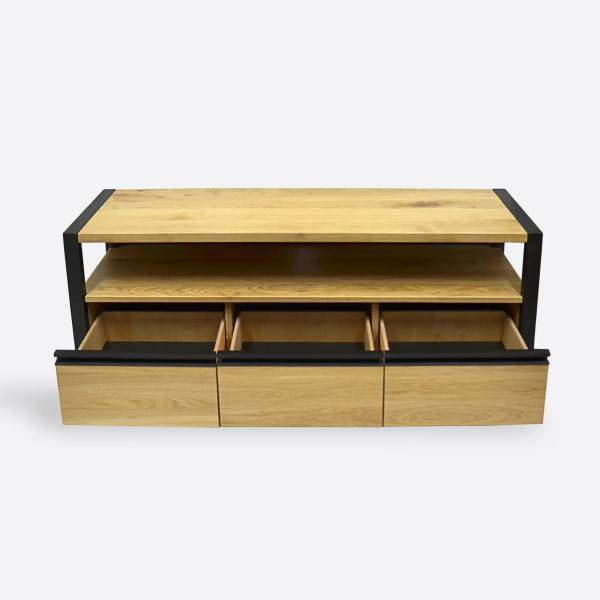 Loft TV-Schrank mit Schubladen CAMERON Braun - Eiche - 155 x 60 x 40 cm