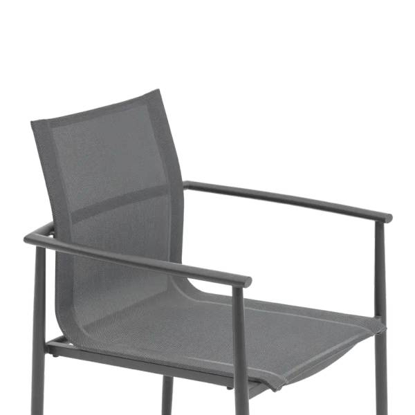Gartenstuhl Monza Grau - Textil - 57 x 86 x 56 cm