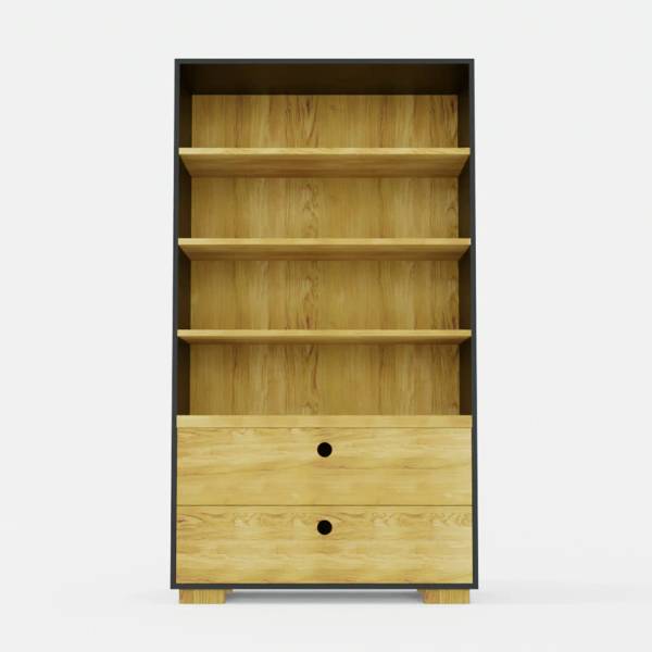 Großes Bücherregal mit Schubladen CARLA Braun - Eiche - 100 x 180 x 45 cm
