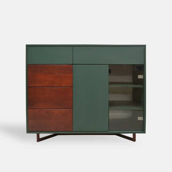 Holzkommode mit laminierten Platte NORD Braun - Eiche - 120 x 95 x 45 cm