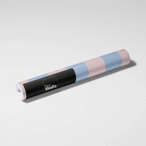 Vliestapete Soft Stripes Blau - Hellrosa