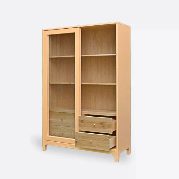 Vitrine mit Schiebetüren COSTA Braun - Eiche - Wildeiche - 120 x 200 x 45 cm