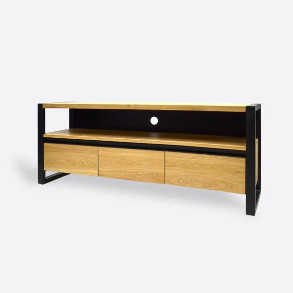 Loft TV-Schrank mit Schubladen CAMERON Braun - Eiche - 155 x 60 x 40 cm