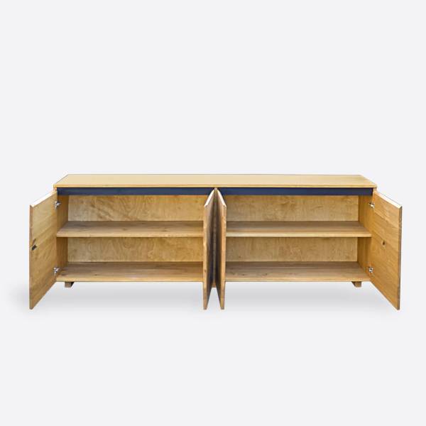 Große Holzkommode mit Regalböden CORA Braun - Eiche - 200 x 75 x 45 cm
