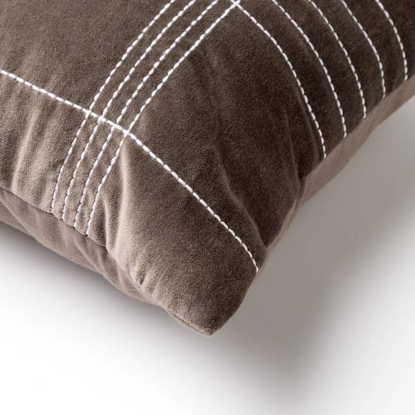 Dekokissen Selah Grau - Strukturstoff - 40 x 60 x 10 cm