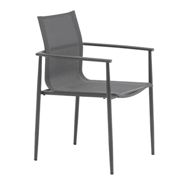 Gartenstuhl Monza Grau - Textil - 57 x 86 x 56 cm