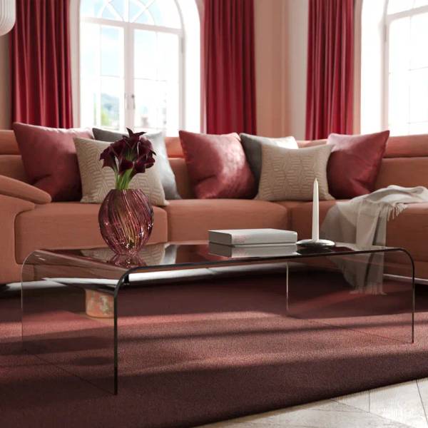 Klubtisch Curvo Glas - 120 x 38 x 70 cm