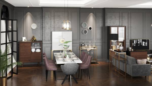 PLAYBOY Drehstuhl Amanda Grau - Samt - ABS - 61 x 80 x 57 cm