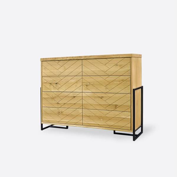 Moderne Kommode aus Eiche CARIN I Braun - Eiche - 130 x 100 x 40 cm