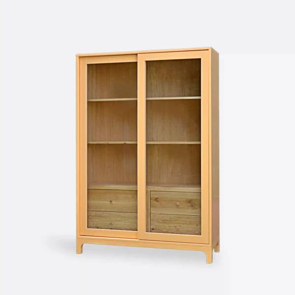 Vitrine mit Schiebetüren COSTA Braun - Eiche - Wildeiche - 120 x 200 x 45 cm