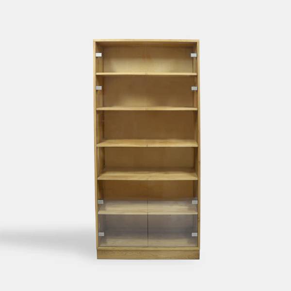 Eiche Bücherschrank mit Regale ANDORA Braun - Eiche - Klarglas - 100 x 200 x 40 cm