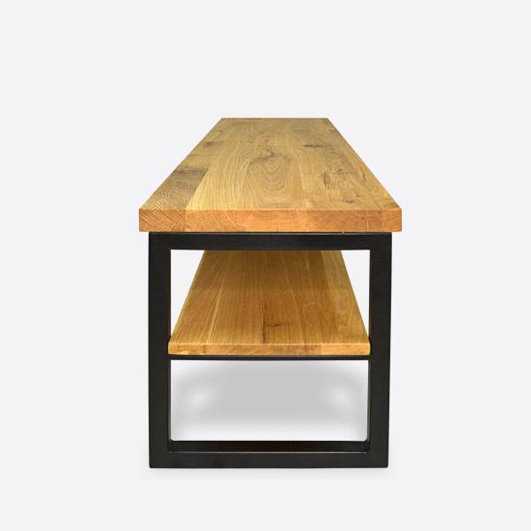 Industrie Sitzbank mit Regal HUGON II Braun - Eiche - 130 x 45 x 40 cm