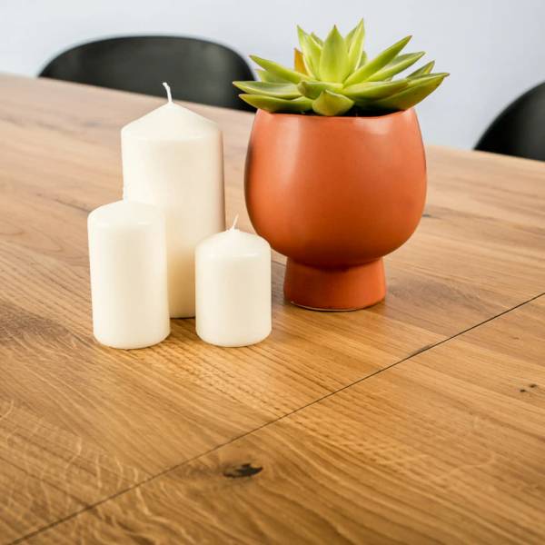 Eichentisch auf Metallbeinen CORTEZ 140 x 80 cm