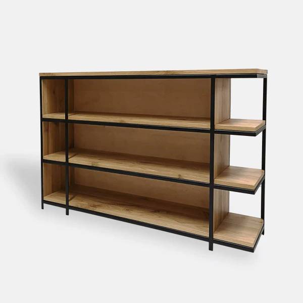 Bücherregal aus Holz und Metall HUGON Braun - Eiche - 140 x 87 x 30 cm