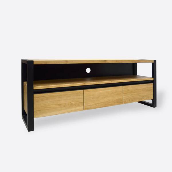 Loft TV-Schrank mit Schubladen CAMERON Braun - Eiche - 155 x 60 x 40 cm