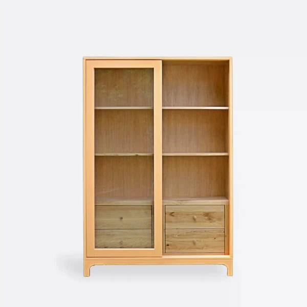 Vitrine mit Schiebetüren COSTA Braun - Eiche - Wildeiche - 120 x 200 x 45 cm