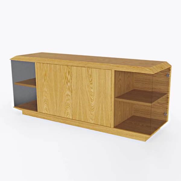 Eichen TV-Schrank zum Wohnzimmer CARMEN Braun - Eiche - 160 x 65 x 45 cm