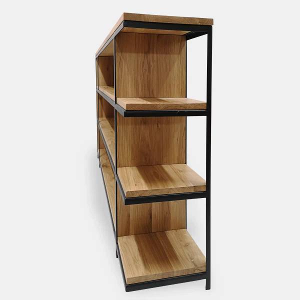 Bücherregal aus Holz und Metall HUGON Braun - Eiche - 140 x 87 x 30 cm