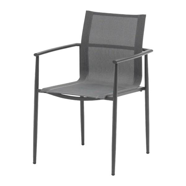 Gartenstuhl Monza Grau - Textil - 57 x 86 x 56 cm