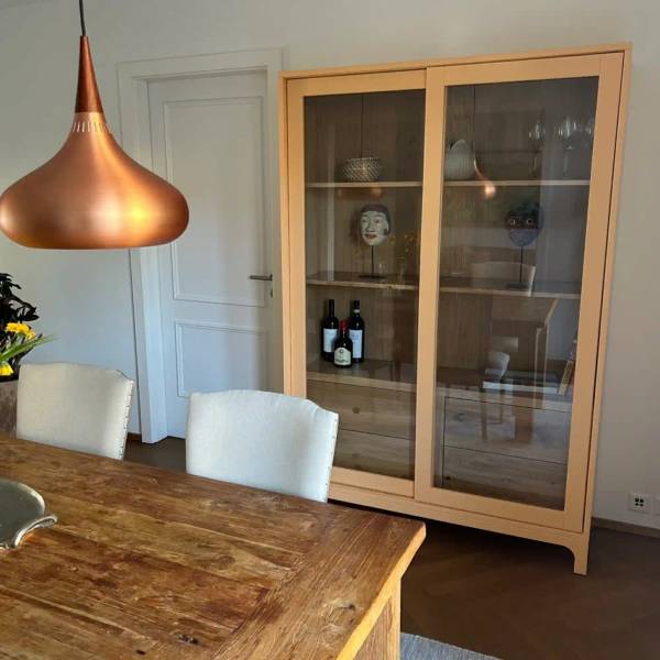 Vitrine mit Schiebetüren COSTA Braun - Eiche - Wildeiche - 120 x 200 x 45 cm