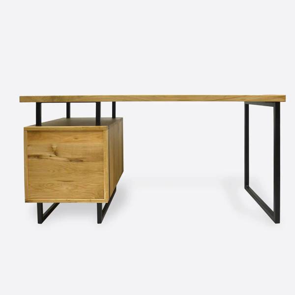 Schreibtisch aus Eichenholz Büro HUGON Braun - Eiche - 140 x 75 x 60 cm