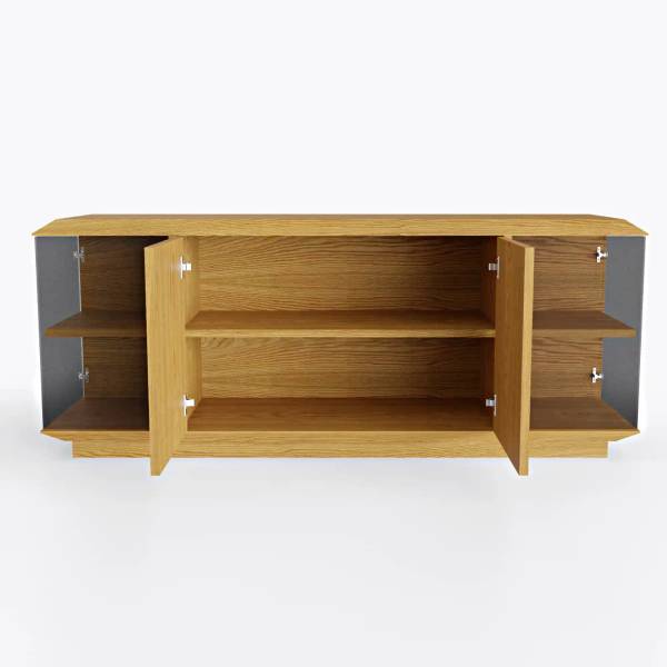 Eichen TV-Schrank zum Wohnzimmer CARMEN Braun - Eiche - 160 x 65 x 45 cm